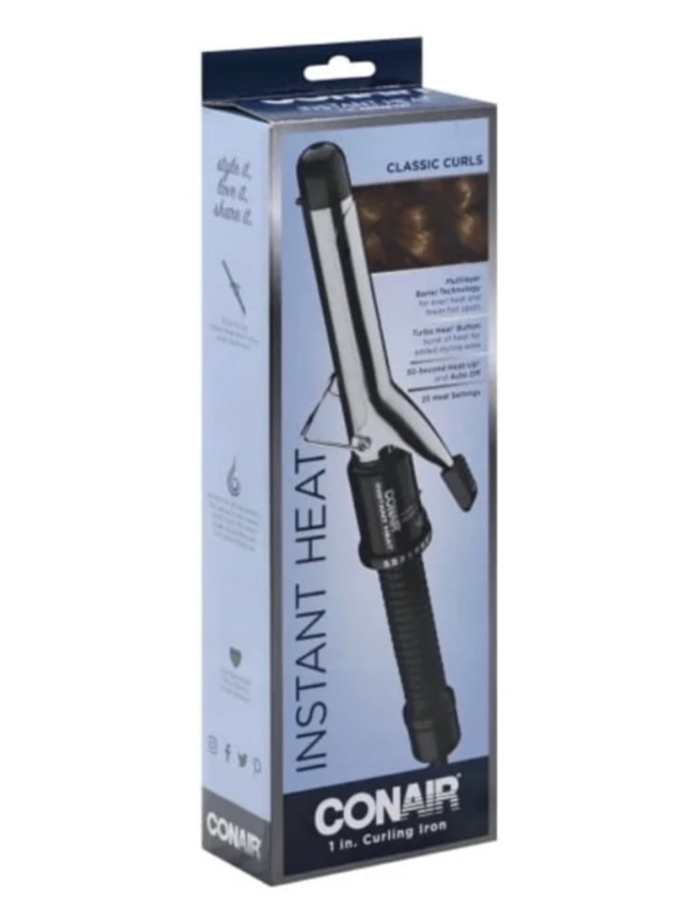 CONAIR Instant Heat Curling Iron, 1 inch barrel NEW